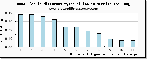 fat in turnips total fat per 100g